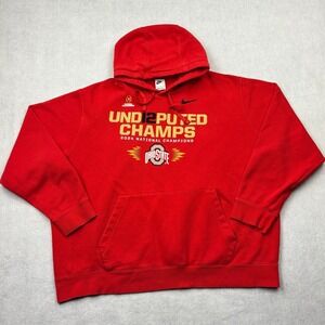 Nike Mens XXL Ohio State Undisputed Champs 2024 National Champions Red Hoodie